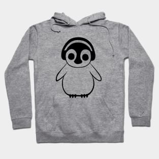 Penguin Listens to Music Hoodie